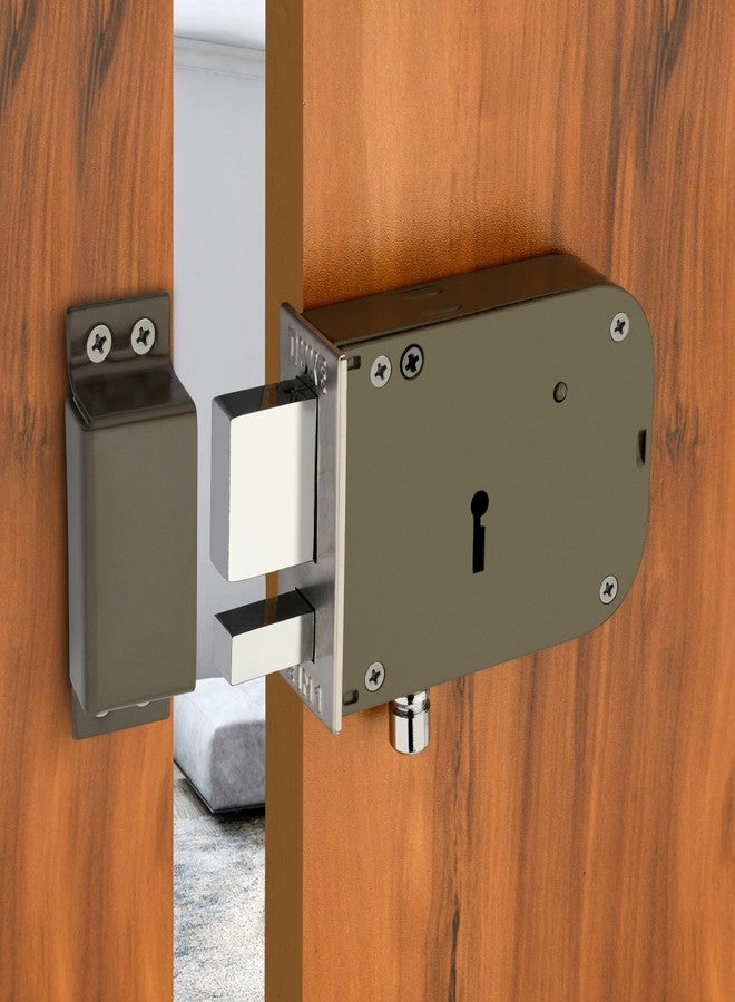 دوق قفل باب DUKE Dyna 2-1 ثقيل، قفل رئيسي للباب مزود بذراع ومزلاج صلبين، 6 أذرع، قفل مزدوج الحركة بطول 100 مم، مع مفتاحين مطليين بالكروم. - Image 1